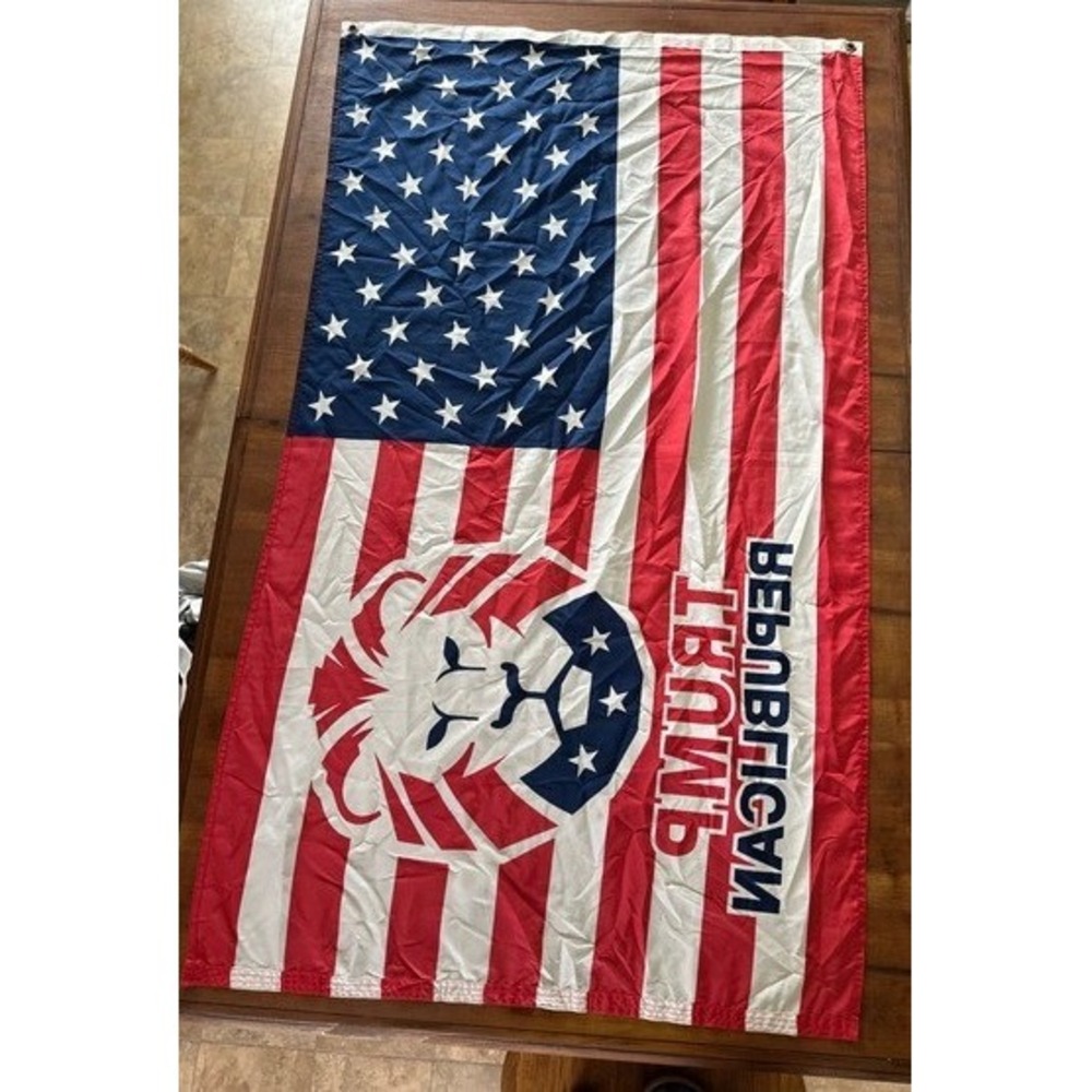 Trump Republican Lion American Flag Red/White/Blue 3x5